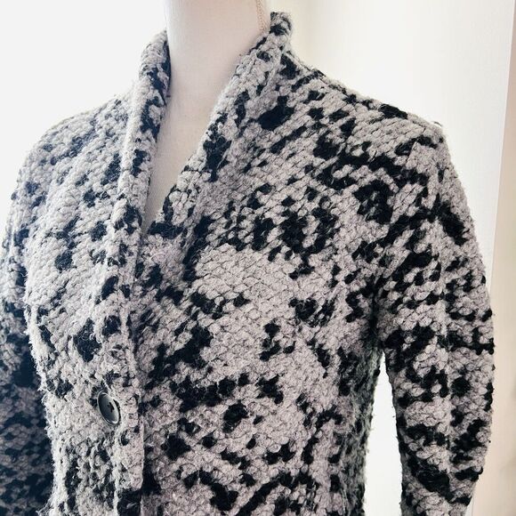 Banana Republic Gray & Black Spotted Wool Blend Chunk Button Jacket Size XSP - Picture 5 of 9